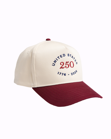 4th of July Hat - Maroon Patriotic Cap USA 250th Anniversary
